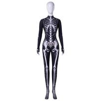 Halloween cos costume Halloween skull skeleton women's onesie cosplay two-dimensional animation C costume S black