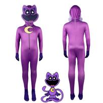 Smiling Critters  Cosplay Costume Halloween Tight Onesie Jumpsuit Party Bodysuit For Children Dress Up Fun 140-Poppy  purple