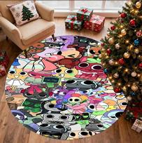 Dandy's World Pattern Round Rug, Indoor/Outdoor Mat, for Picnic, Gameroom, Bedroom, Office, Living Room, Home Decor Carpet, Birthday Gift 80cmx80cm
