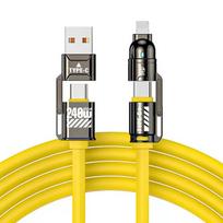 240W silikoninis 4-in-1 greito įkrovimo USB laidas telefonui 17 16 15 14 13 12 Pro Max, Samsung S25 S24 S23, LG, Moto G, Oppo 1.5m