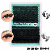 Cross-border new DIY segmented eyelashes false eyelashes 100D large capacity D curve messy thick curled simulated eyelashes