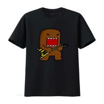 Domo Kun Rock T Shirt For Men Vintage Round Collar Guitar Print  vintage Washed graphic streetwear homme Stylish Unisex 2XL black