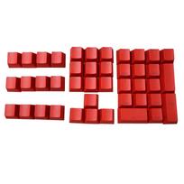 PBT Mechaninės klaviatūros klavišų rinkinys su permatomais vaivorykštiniais simboliais ir graviruotais F klavišais 42 pieces red