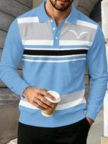 Kasdienis būtinybė! Ilgarankoviai dryžuoti polo marškinėliai, patogūs ir stilingi. 3XL white