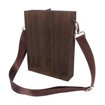 Handmade Writers Messenger Wood Box Portable Postman Bag Artist Tool Bag  Writer Series ruda