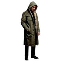 Men's Color Button Pocket Work Wear Plus Jacket Men's Casual Long Coat XL