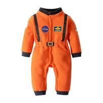 Naujas kūdikis ir mažylis astronautas Cosplay kostiumas Siuvinėtas kosminis kostiumas Šventinis kombinezonas Helovino kostiumas Žiemos ilgomis rankovėmis kombinezonas 80 orange