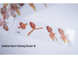 3D Crystal Epoxy Goldfish Resin Painting Stickers brown