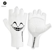 Rockbros Road Bike Cycling Gloves Half Finger Men's and Women's Bicycle Gloves Shock Absorption Short Finger Sports Gloves Summer XL balta