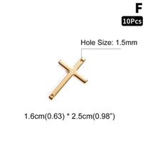 10Pcs/Lot Stainless Steel Cross Charms Pendant Religious Jewelry Making Diy Charms Handmade Crafts F