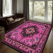 Retro Style Printed Pattern Design Large Floor Mat, Indoor Outdoor Exquisite Decor Carpet, Machine Washable Easy To Clean Rugs 40x60cm gray