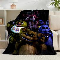 1PC Fnaf Character Collage Flannel Blanket Gift, Suitable for Both Men And Women, Soft Ideal for Beds And Sofa, Birthday Or Christmas Gift 75x90cm