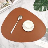 Nordic feng shui drop-shaped cloth pattern double-sided leather placemat non-slip thermal insulation mat table mat waterproof and environmentally