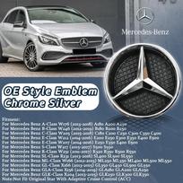 Priekinių grotelių emblemos Mercedes Benz A W176 B W246 C W205 E W212 W207 S W217 R W251 SL R231 ML W166 GL X166 GLA X156 GLK X204