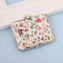 Foldable Pocket Cosmetic Mirror Portable Compact Pocket Hand Mirror  Women Square-White