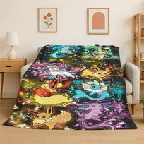 Mielas Pokemonas Pikachu Animacinis Flanelinis Antklodė Minkštas Šiltas Mesti Antklodė Miegamajam Svetainei Lovai Kelionei Stovyklavimui Iškylai Vaikui 75x100cm black