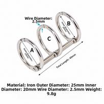 12 pcs Circular 3 Hole Binding Ring Metal Metal Book Ring 3 Ring Binder Loop  Office Stationery