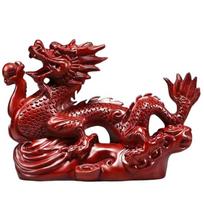 4 inches Wooden Chinese Feng Shui Dragon Statue for Office Home Tabletop Decor Fortune 2026 New Year Decoration Ornaments