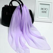 Vienos spalvos mažas šilko pojūčio šifono kvadratinis skara - Kelionių mada, viskam tinkanti kaklo ir marlės skara Square scarf 90*90 violetinė
