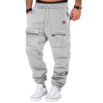 Men's Training Sweatpants Leggings Men's Sports Multi-pocket Fitness Pants L white