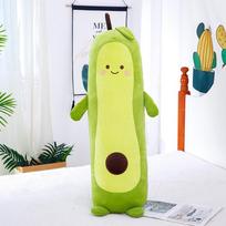 Cute long simulated fruit strips, avocado throw pillow, plush toy doll, batch goods, coax sleep, soothe large dolls 75cm (long throw pillow) yellow