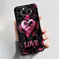 Dėklai telefonams Doogee Note 58 Note58 Pro, prabangus, mielas, meilės triušio animacinis, juokingas, juodas, minkšto silikono, apsauginis korpusas Doogee Note 58 black