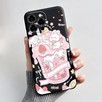 Dėklai telefonams Doogee Note 58 Note58 Pro, prabangus, mielas, meilės triušio animacinis, juokingas, juodas, minkšto silikono, apsauginis korpusas Doogee Note 58