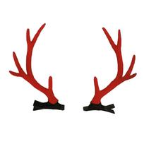 Artistic White Antler Hair Clip Chinese Style Hair Decoration Cosplay Headwear Hairpin For Costume Themed Activities raudona
