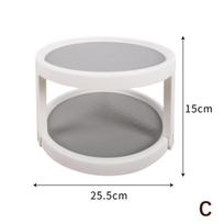 360 Degree Rotating Spice Organizer Non-Slip Turntable Shelf Storage Tray For Kitchen Cabinet Condiment Pantry Space Saver gray