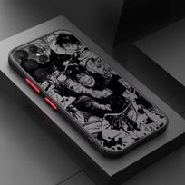 Anime Jujutsu Kaisen Toji telefono dėklas iPhone 11 12 13 14 15 16 Pro Max XR X XS Mini 8 7 Plus SE mobiliojo telefono dėklas Fundas Atsparus smūgiams SE 2022 2020 black