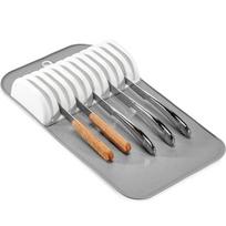 Large Knife Mat Non-Slip Drawer Knifes Organizer 5 Slots and 11 Slots Knives Holder Home Kitchen Organization gray