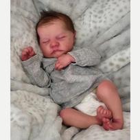 Gyvybiška 49 cm Levi Reborn Baby Doll 3D dažytos odos naujagimio lėlė 19 colių tikroviškas implantuotas plaukas lėlės žaislas mergaitei ir berniukui gimtadienio Kalėdų dovana 19 Inch cloth body