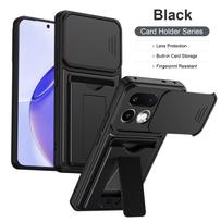 Dėklas OPPO Realme 16 Pro Plus 16Pro 5G Telefonui Atsparus smūgiams Šarvuotas Kortelių Laikiklis Piniginė Stovas Objektyvo Apsauginis Dangtelis realme 16 Pro+ juoda