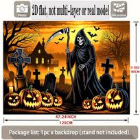 Halloween Backdrop Cemetery Party Wall Decor 31.5inch|x|47.24inch orange