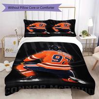 Connor McDavid Portrait Print Pattern Bedding,Quilt Set Quilt Cover Pillowcase Home Birthday Gift (1*duvet cover+2*pillowcase,without core)ZSJT0917266 135x200cm black
