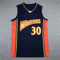 Mens Womens Basketball Jersey Stephen Curry 30 Retro Orange Blue NBA Style Sportswear Breathable Athletic Shirt Small