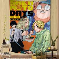 Japanese Anime SAKAMOTO DAYS Anime Tapestry Hanging Tarot Hippie Wall Rugs Dorm Home Decor 60x110 cm black