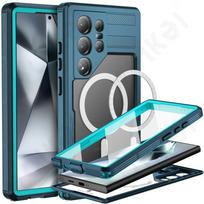 Case for Galaxy S25 S24 S23 Ultra Plus Waterproof Shockproof IP68 Underwater Built Screen Protector Anti-Scratch 360 Cover Samsung S24 Plus mėlyna