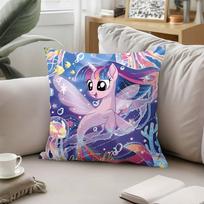 Cute M-My Little Pony-S Pillow Case Throw Pillow Cover Nordic Vintage Style Cushion Covers Home Living Room Sofa Couch Seat Deco 40cmx40cm white