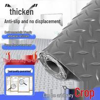 Heavy-Duty PVC Anti-Slip Herringbone Floor Mat gray