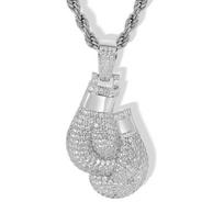 Europos ir Amerikos Personalizuoti Bokso Pirštinių Pakabukai Varis Inkrustuotas Cirkonis Madingi Žmonės white