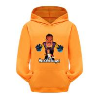 4266 Vaikams Berniukams Mergaitėms HELLO NEIGHBOR Spausdintas Laisvalaikio Ilgomis Rankovėmis Gobtuvėlis Viršutinė Dalis 130cm orange