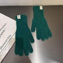 Full Finger Women Winter Warm Gloves Candy Colors Protection From Cold Touch Screen Knitted Gloves Windproof Elasticity žalia