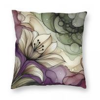 Modern Floral Abstract Tulip Square Pillowcase Polyester Linen Velvet Pattern Zip Decorative Pillow Case Bed Cushion Cover 30cmx30cm(12x12Inch) beige