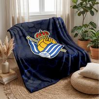 Real Sociedad FC minkštas flanelės vilnos pledas, lengvas, jaukus, šiltas metamas pledas sofai, lovai, namų dekoravimui 75x90cm