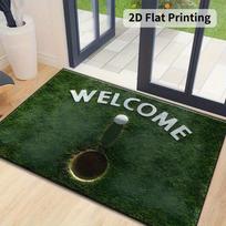 VIKAMA Golf Welcome Mat Indoor And Outdoor Entrance Mat Non-Slip Resistant Dirt Bedroom Kitchen Carpet Home Decoration 43X75CM