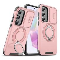 Dėklas Samsung Galaxy S26 S25 S24 S23 S22 S21 Ultra Plus S25 Edge S25FE S24FE su slankiojančia kameros apsauga, magnetinis laikiklis, šarvuotas dangtelis Samsung S26