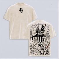 Kurosaki Ichigo BLEACH T-shirt Anime Printed Washed Oversized T Shirt Men Women Clothing Summer Short Sleeve Polyester Tees Tops 2XL smėlis