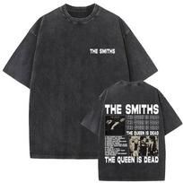 British Rock Band The Smiths The Queen Is Dead Funny Cat Retro Washed T-shirt Alternative 1980's Indie Morrissey T Shirt Unisex 3XL black