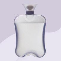 Thickened Transparent PVC Hot Water Bottle, Insulated Hand Warmer for Winter 500ml white
